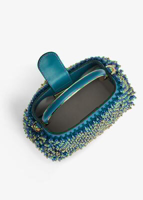 michael kors حقيبة دلو روزي من الساتان مزينة بتفاصيل دقيقة، إصدار محدود، صغيرة جدًا