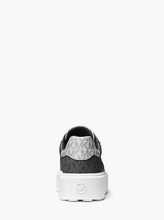 michael kors romey metallic two tone signature logo platform sneaker