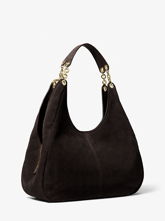 michael kors ellie large suede shoulder bag