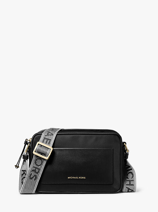 Jet Set Large Nylon Gabardine Crossbody Bag, BLACK | Michael Kors KSA