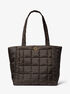 michael kors lilah large logo quilted recycled polyester tote bag