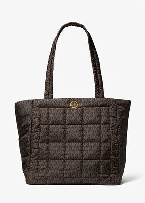 Lilah Large Logo Quilted Recycled Polyester Tote Bag