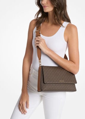 michael kors nessa large signature logo crossbody bag