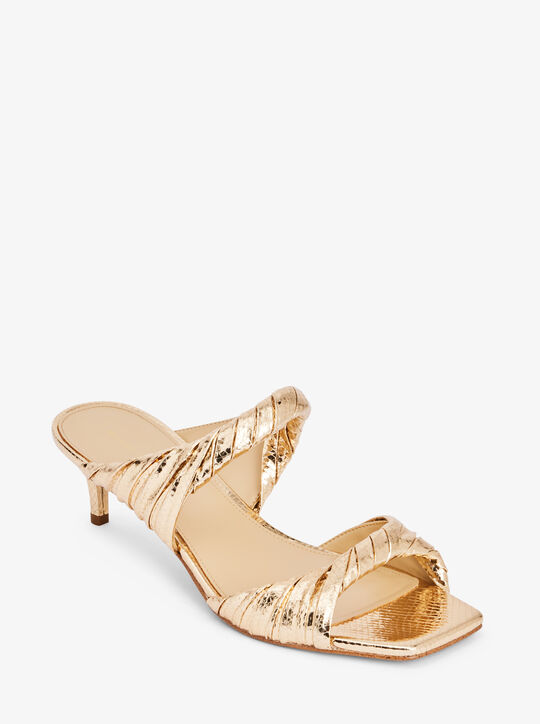 michael kors kiana metallic snake embossed leather sandal