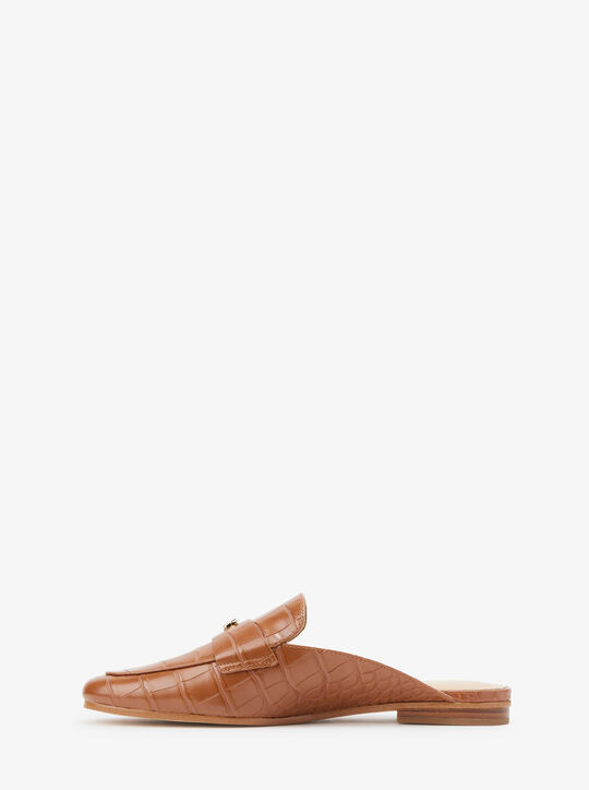 michael kors gemma crocodile embossed mule