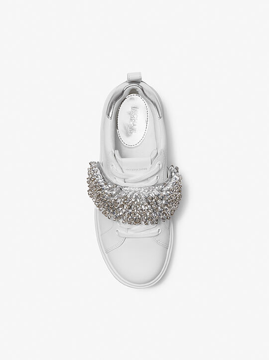 Emmett Embellished Leather Sneaker michael kors emmett embellished leather sneaker