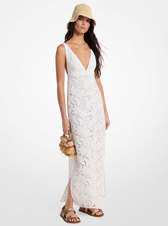 Corded Floral Lace Maxi Dress michael kors corded floral lace maxi dress