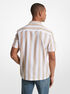 Striped Cotton Blend Camp Shirt