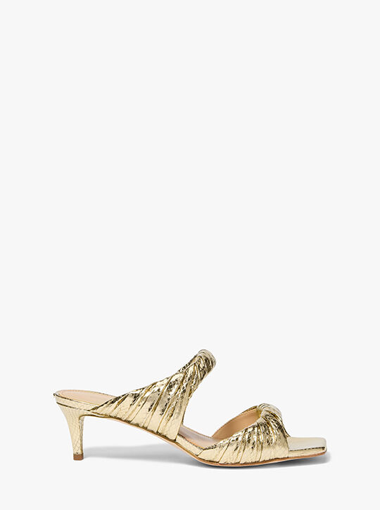 michael kors kiana metallic snake embossed leather sandal