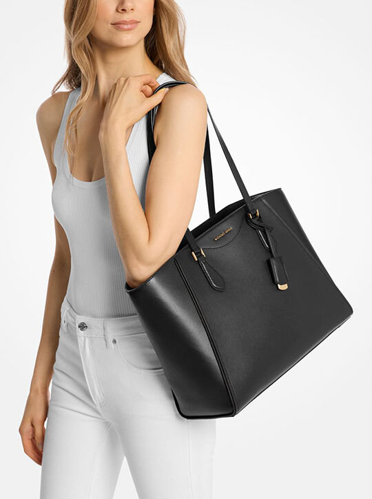 michael kors حقيبة تارين الجلدية الكبيرة