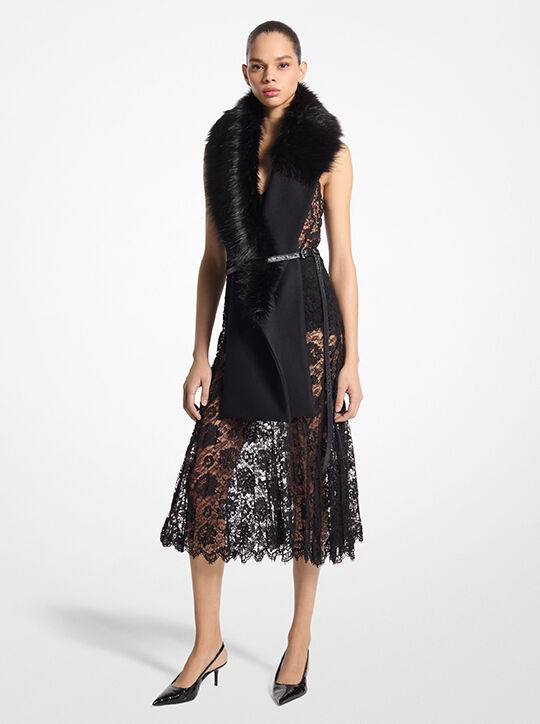 michael kors وشاح ميلتون من الصوف الصناعي