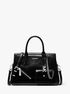 Laila Medium Leather Satchel with Card Case michael kors laila medium leather satchel with card case