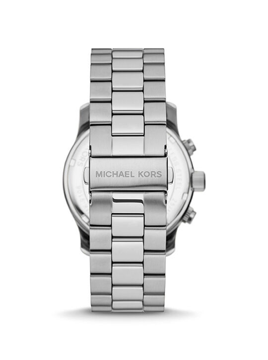 ساعة رنواي كبيرة الحجم فضية اللون michael kors ساعة رنواي كبيرة الحجم فضية اللون