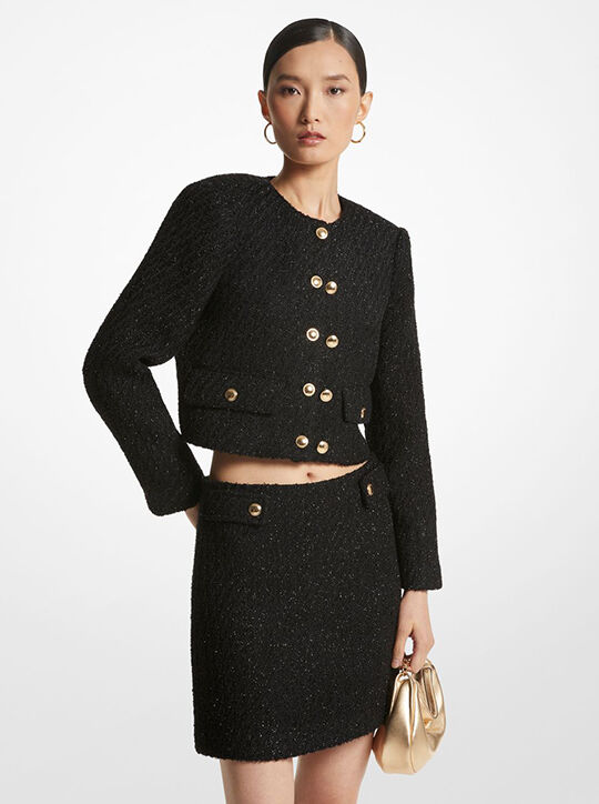 michael kors metallic tweed jacket