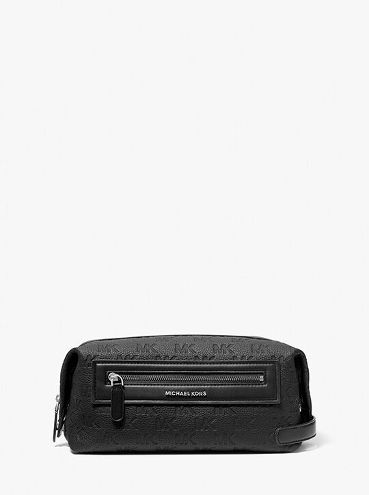 michael kors jet set logo embossed leather travel kit