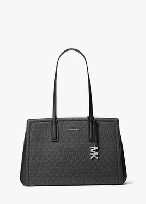 michael kors laila medium signature logo tote bag