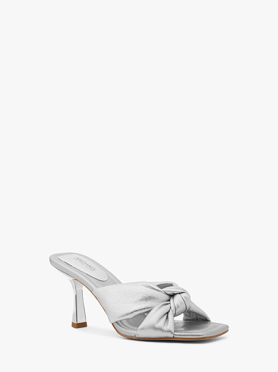 michael kors elena metallic leather sandal