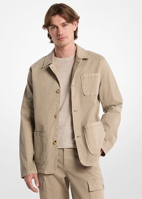 michael kors stretch cotton twill chore jacket