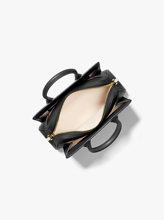 michael kors laila small pebbled leather satchel