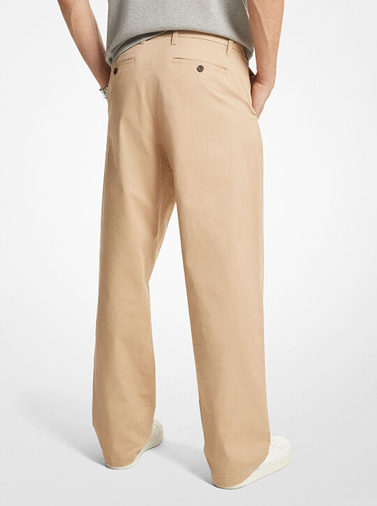 michael kors stretch cotton wide leg chino pants