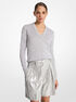 Metallic Viscose Blend V-Neck Sweater michael kors metallic viscose blend v neck sweater