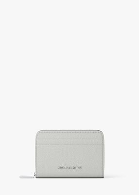 michael kors حافظة بطاقات  جيت سيت صغيرة من الجلد المحبب مزودة بسحّاب