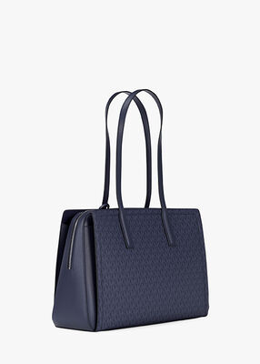 michael kors laila medium signature logo tote bag
