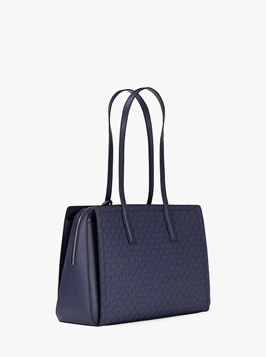 michael kors laila medium signature logo tote bag