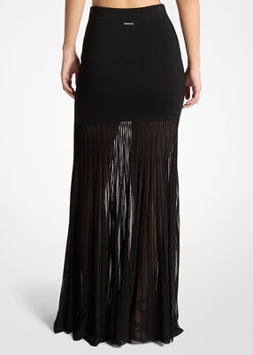 michael kors stretch knit semi sheer maxi skirt