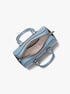 michael kors jet set travel extra small logo embossed leather duffel crossbody bag