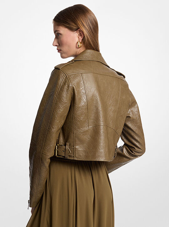 michael kors crinkled moto jacket