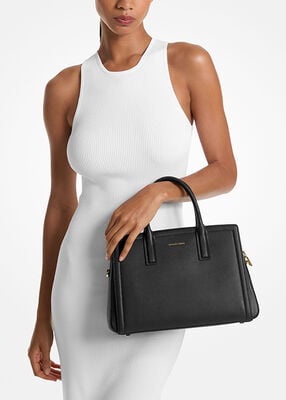 michael kors حقيبة ليلى متوسطة الحجم من الجلد