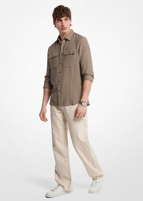 michael kors classic fit woven shirt