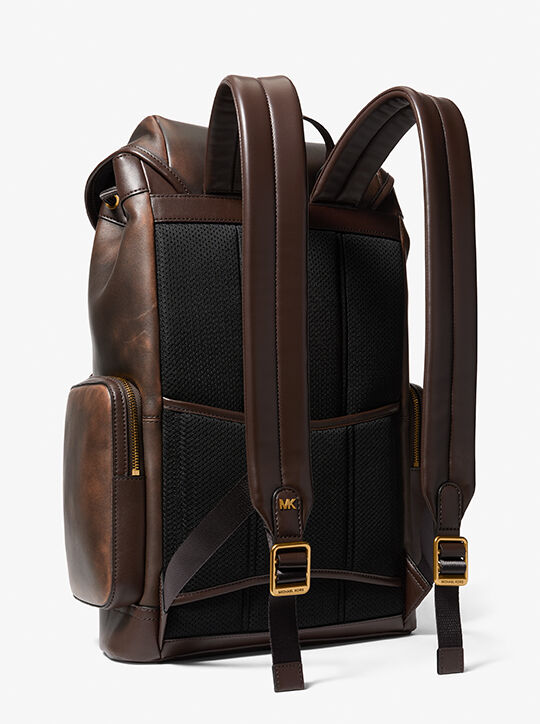 michael kors hudson burnished leather backpack