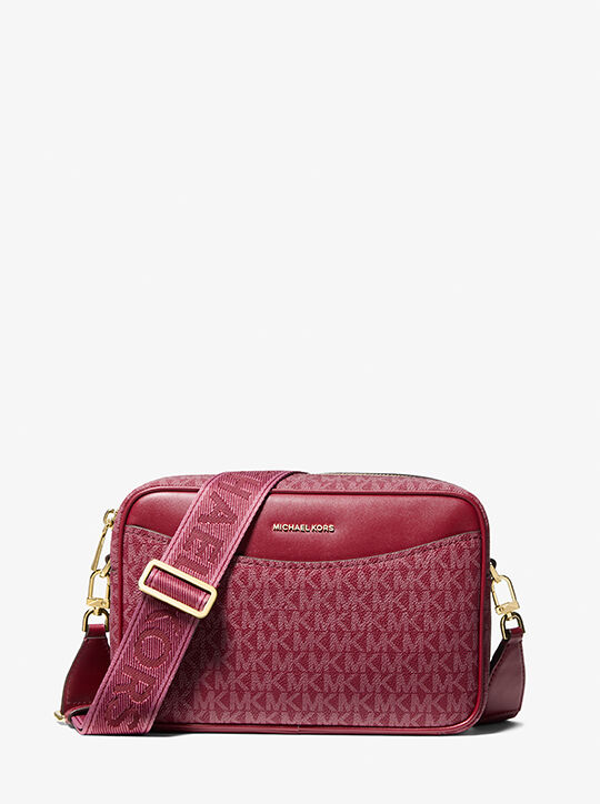 michael kors bev large signature logo crossbody bag