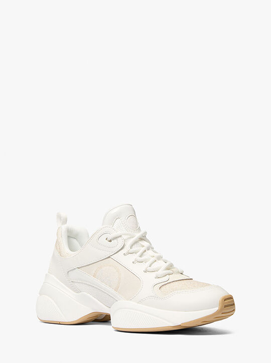 Bowie Leather and Mesh Trainer michael kors bowie leather and mesh trainer