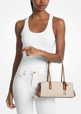 michael kors laila small signature logo shoulder bag