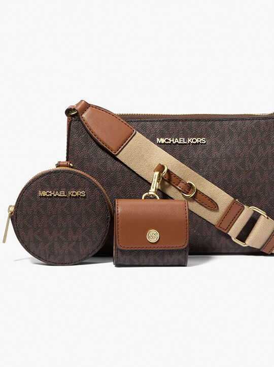 michael kors jet set logo crossbody bag with case for apple airpods pro