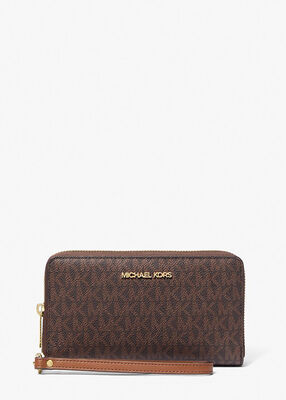 michael kors jet set signature logo smartphone wristlet