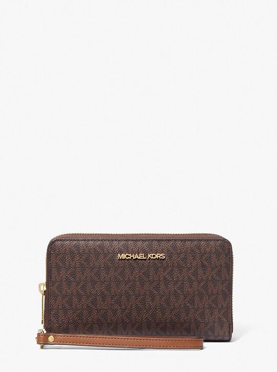 Jet Set Signature Logo Smartphone Wristlet michael kors jet set signature logo smartphone wristlet