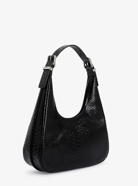 Nolita Small Snake Embossed Leather Hobo Shoulder Bag michael kors nolita small snake embossed leather hobo shoulder bag