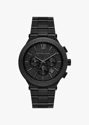 michael kors oversized billie frosted black tone watch