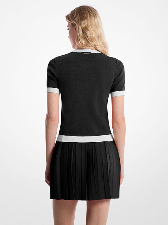 michael kors stretch knit short sleeve sweater