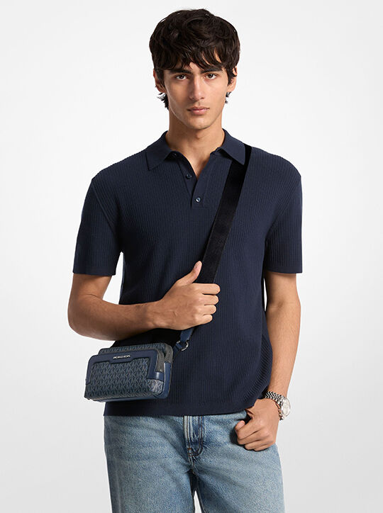 michael kors حقيبة كروس هدسون بشعار الماركة