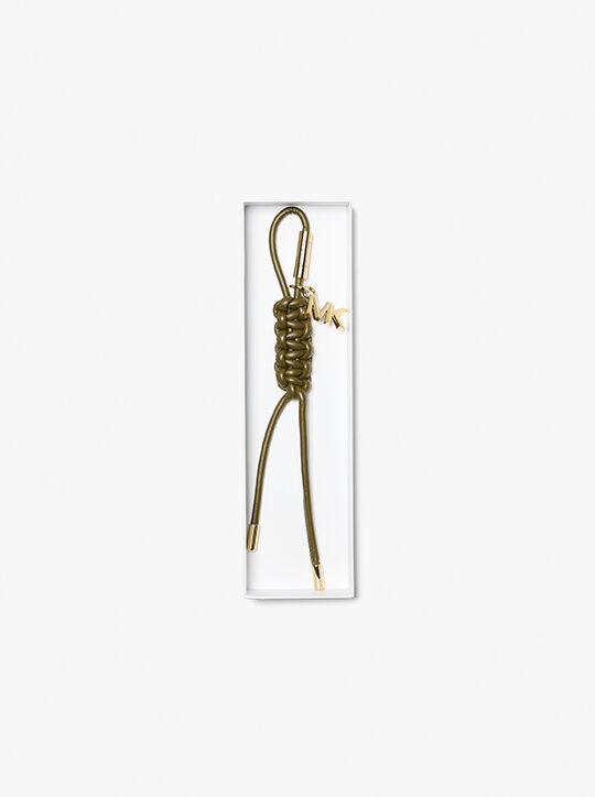 Gold-Tone and Braided Cord Bag Charm michael kors gold tone and braided cord bag charm