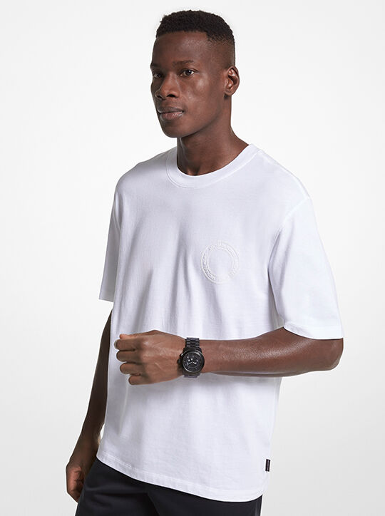 تي شيرت قطن بشعار الماركة michael kors تي شيرت قطن بشعار الماركة