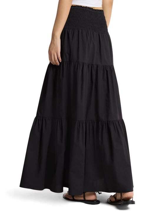 Smocked Cotton Poplin Tiered Maxi Skirt michael kors smocked cotton poplin tiered maxi skirt