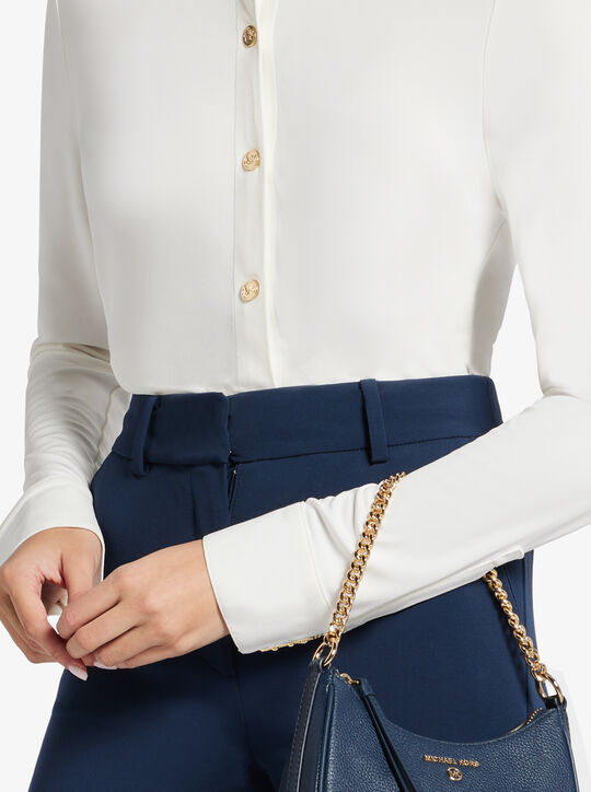 Jet Set Charm Small Pebbled Leather Pochette michael kors jet set charm small pebbled leather pochette