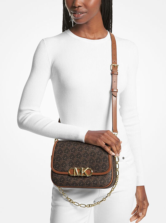 michael kors parker medium empire signature logo messenger bag