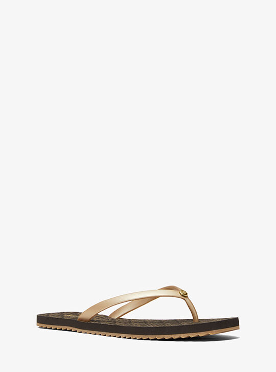 Jinx Logo Flip Flop, BRN/PLGOLD | Michael Kors KSA